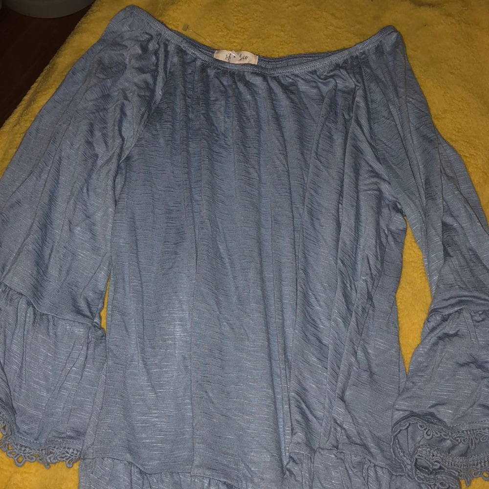 Blue Peasant Top